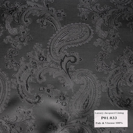 P01.033 Luxury Jacquard Lining - Xám Hoa Văn